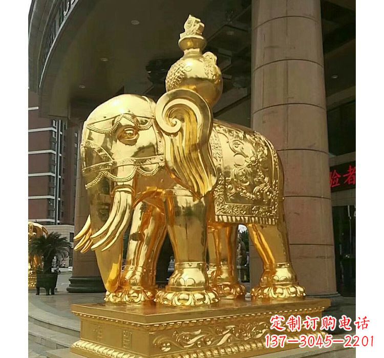 青海宝瓶大象铜雕