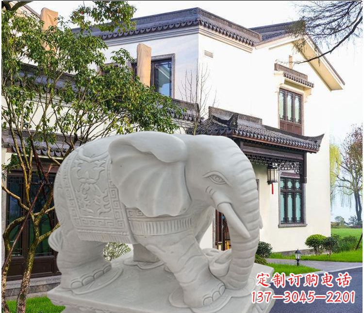 青海大象汉白玉雕塑