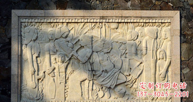 青海女人之石抽象浮雕壁画