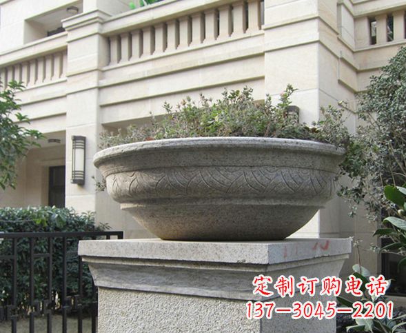 青海别墅景观大理石花盆石雕 (5)