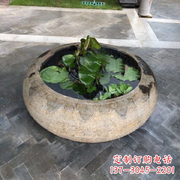 青海经典古典仿古石雕鱼缸