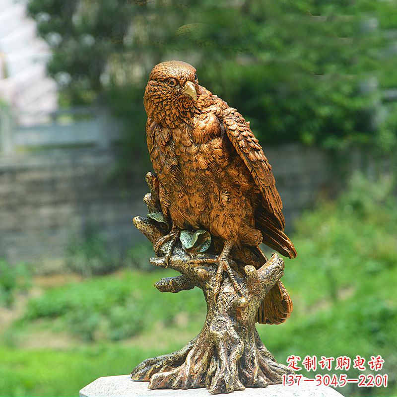 青海玻璃钢仿铜老鹰雕塑