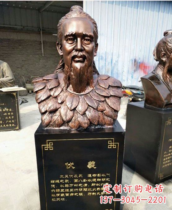 青海玻璃钢雕刻伏羲头像