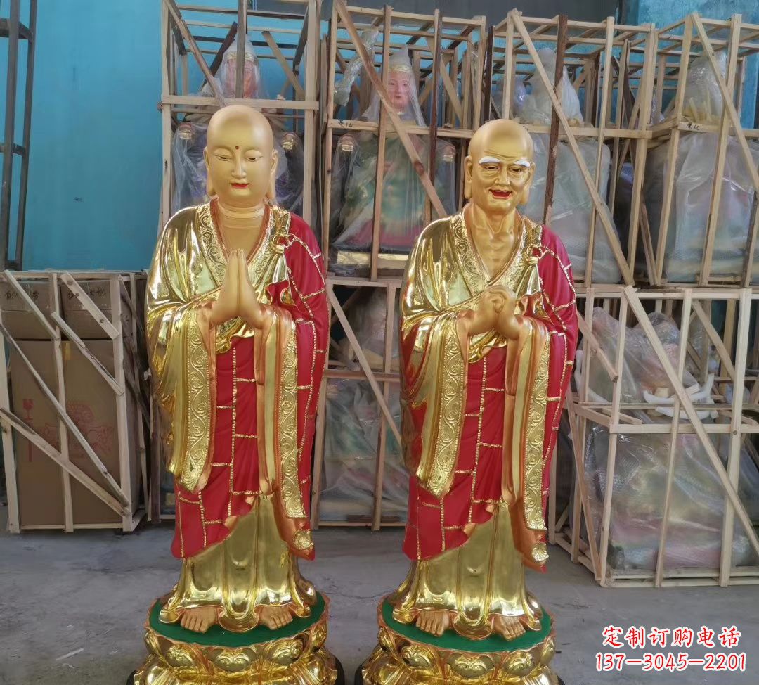 青海玻璃钢仿铜佛像雕塑寺庙景观雕塑