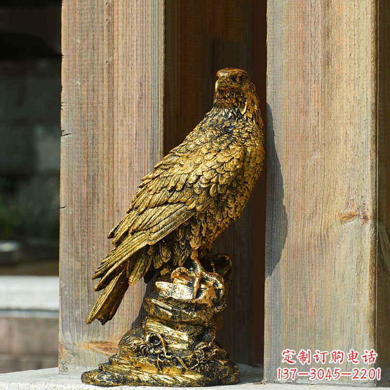 青海玻璃钢仿铜老鹰雕塑