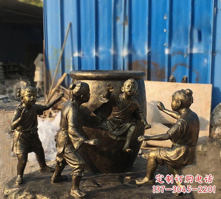青海司马光雕塑以玻璃钢仿铜创作