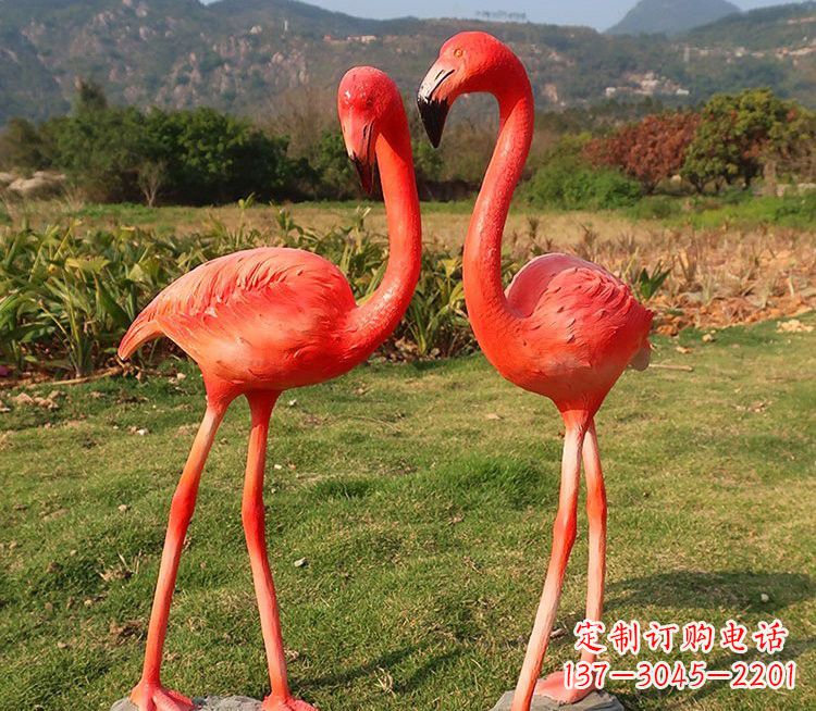 青海玻璃钢仿真火烈鸟雕塑极致精细的艺术品