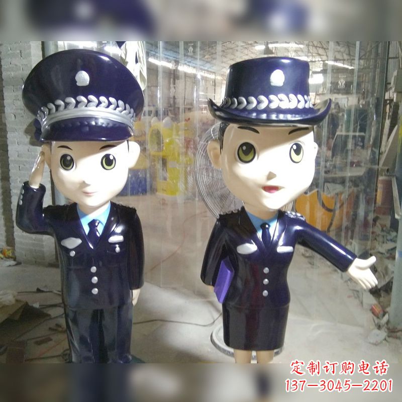 青海玻璃钢警察雕塑表达警队宗旨