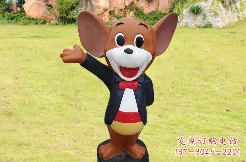 青海玻璃钢卡通老鼠杰瑞雕塑