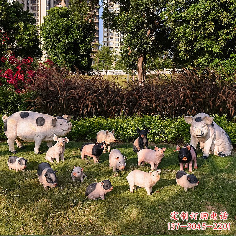 青海玻璃钢树脂仿真动物雕塑——公园农家院精美装饰