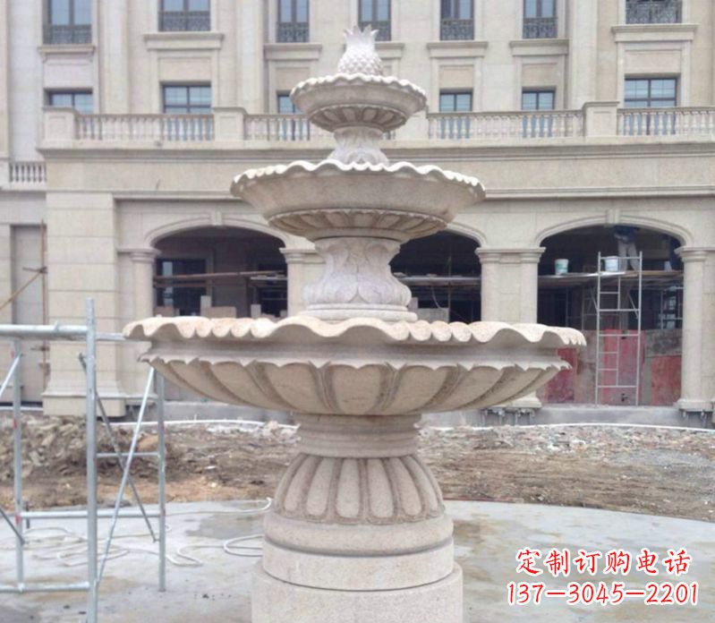 青海菠萝多层喷泉石雕——精美而多变的艺术品