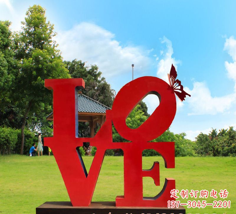 青海不锈钢love景观雕塑222