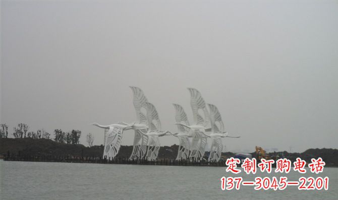 青海不锈钢白鹭动物雕塑美丽的艺术作品