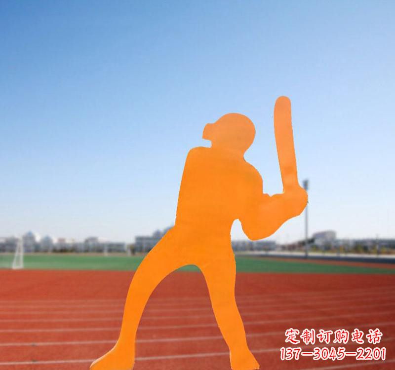 青海不锈钢棒球运动人物雕塑