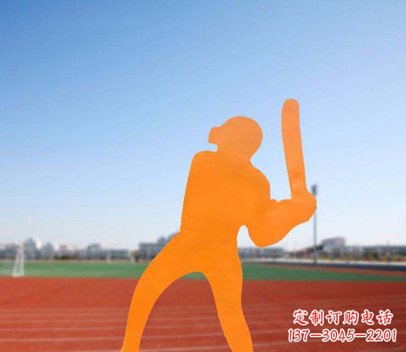 青海不锈钢棒球雕塑
