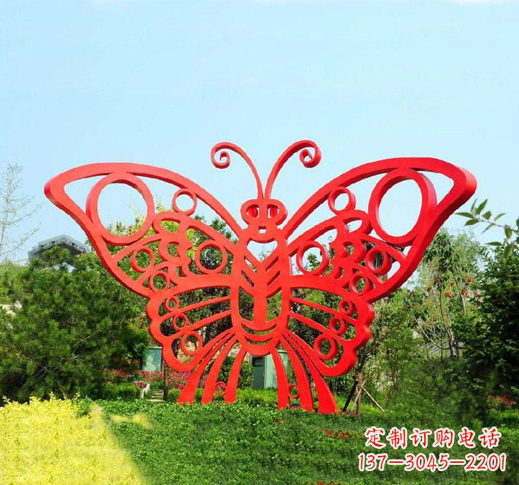 青海不锈钢草坪蝴蝶雕塑让草坪绽放蝴蝶之美