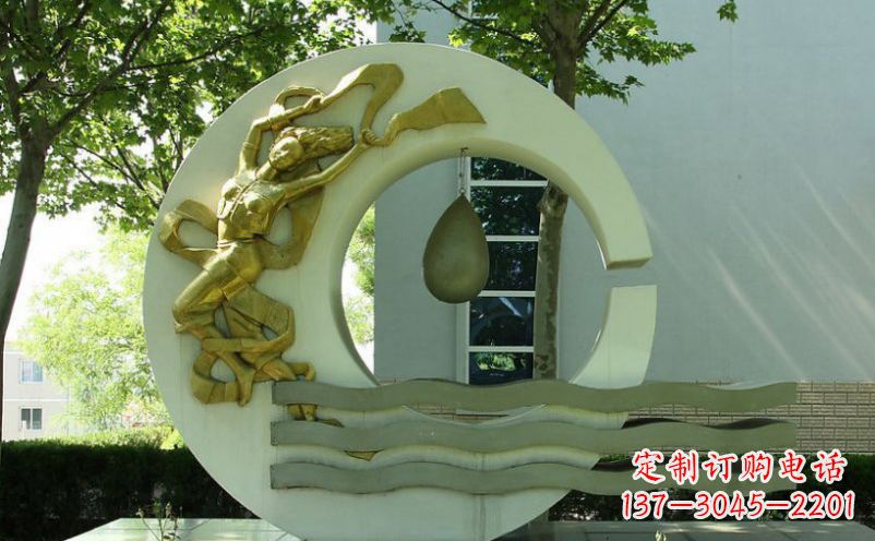 青海不锈钢嫦娥奔月景观雕塑