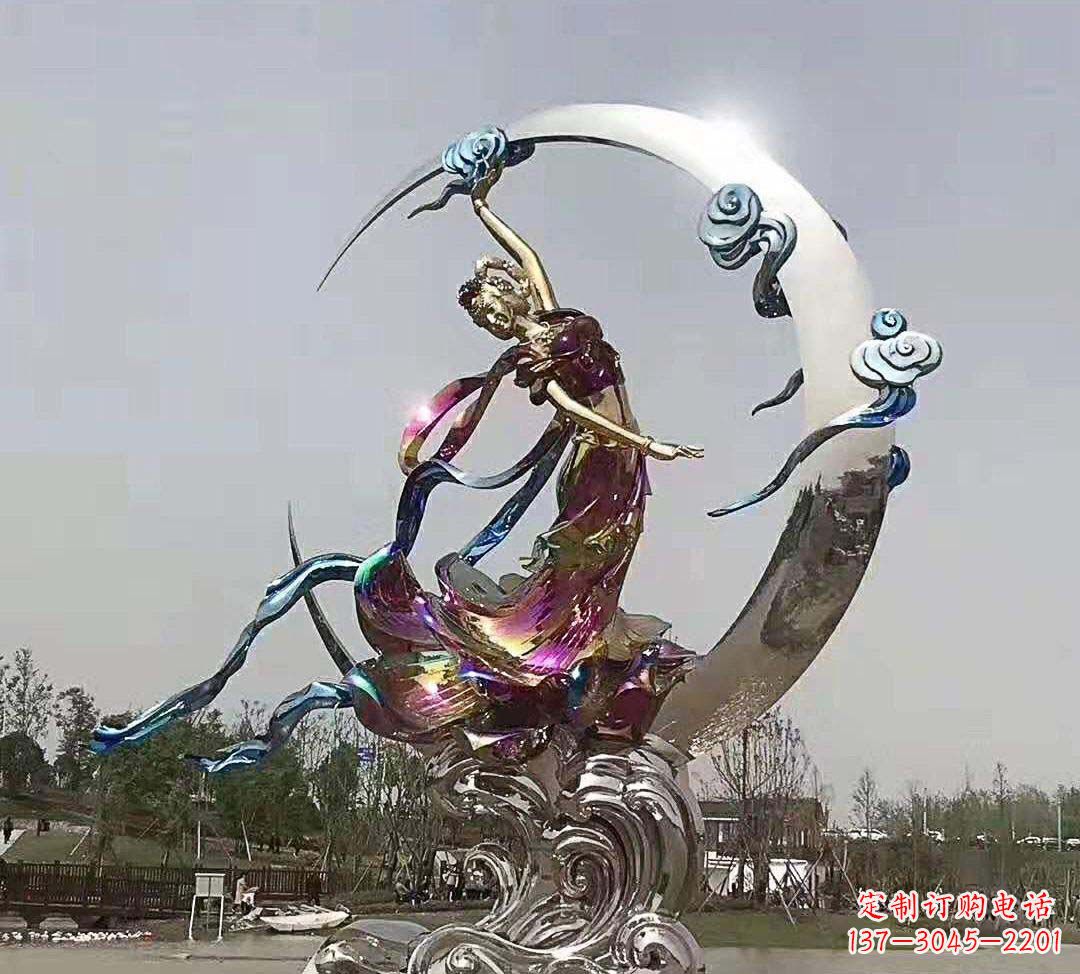 青海不锈钢嫦娥奔月造型雕塑