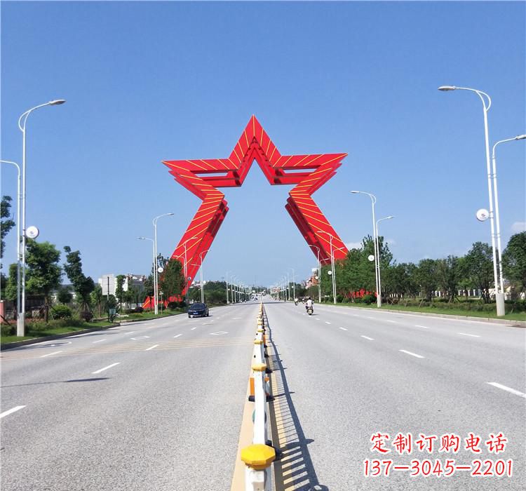 青海不锈钢城市拱门雕塑一座精美的艺术作品