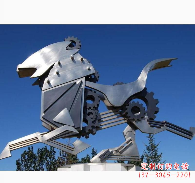 青海不锈钢齿轮飞马雕塑精致细腻的艺术品