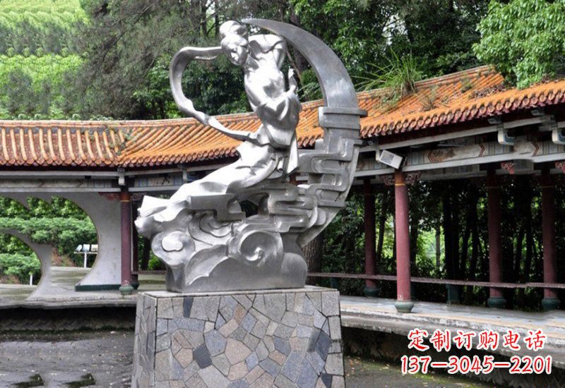 青海不锈钢制作的嫦娥奔月雕塑