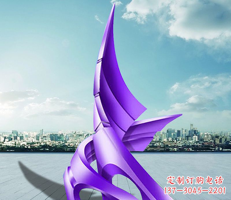 青海不锈钢抽象船帆雕塑 (2)