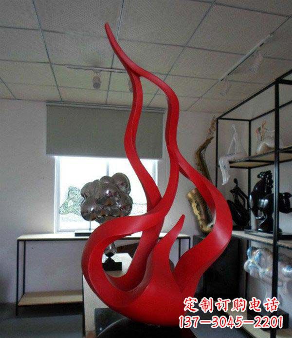 青海精致不锈钢火苗雕塑