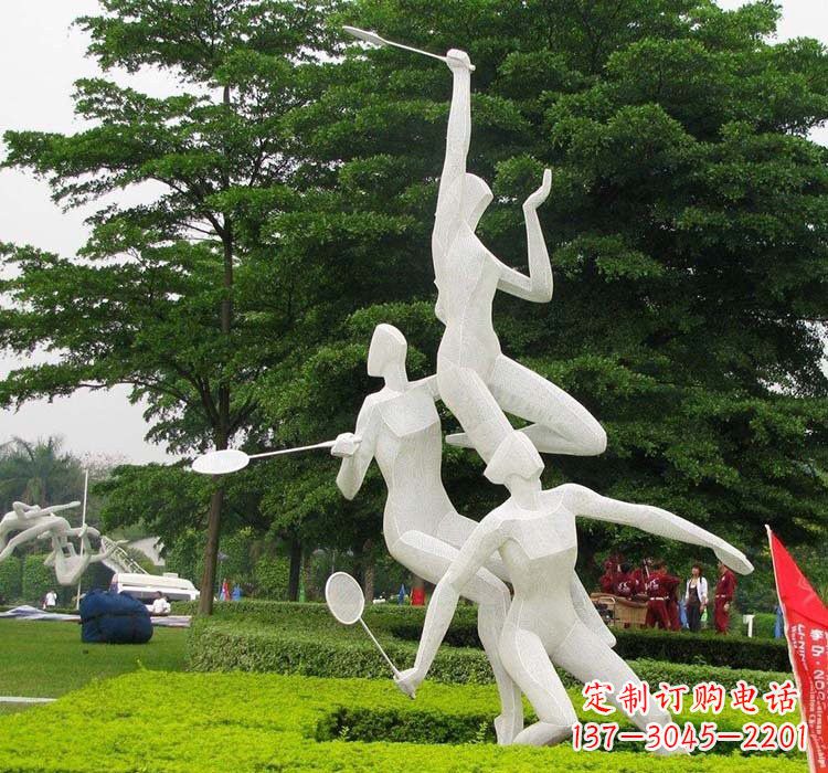 青海精美绝伦的不锈钢羽毛球雕塑