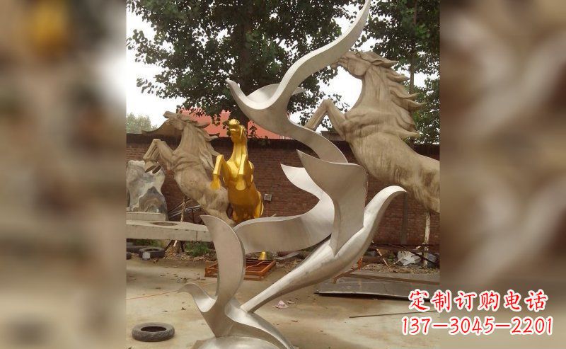 青海不锈钢大雁雕塑