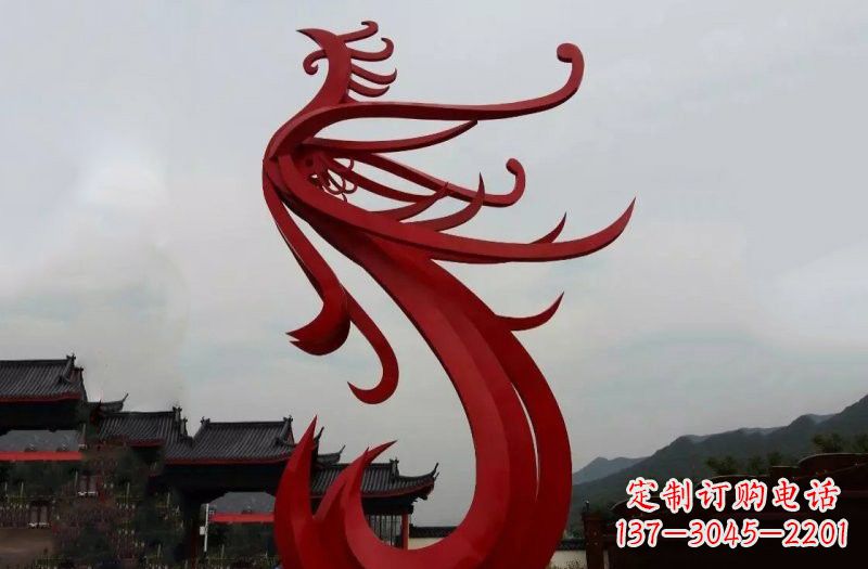 青海精美不锈钢凤凰雕塑