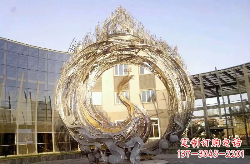青海不锈钢抽象凤凰涅槃雕塑
