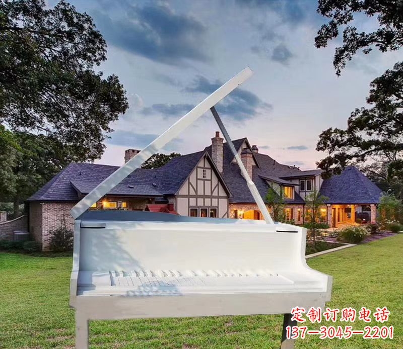 青海不锈钢抽象钢琴雕塑广场景观雕塑