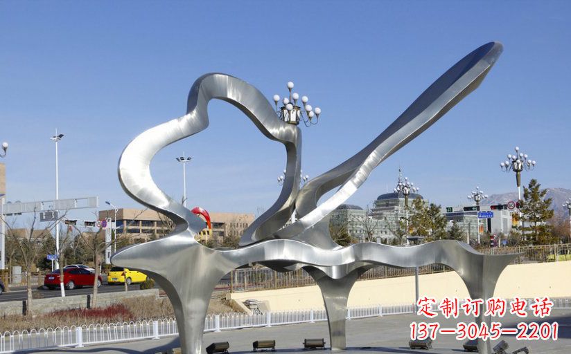 青海不锈钢抽象钢琴广场雕塑