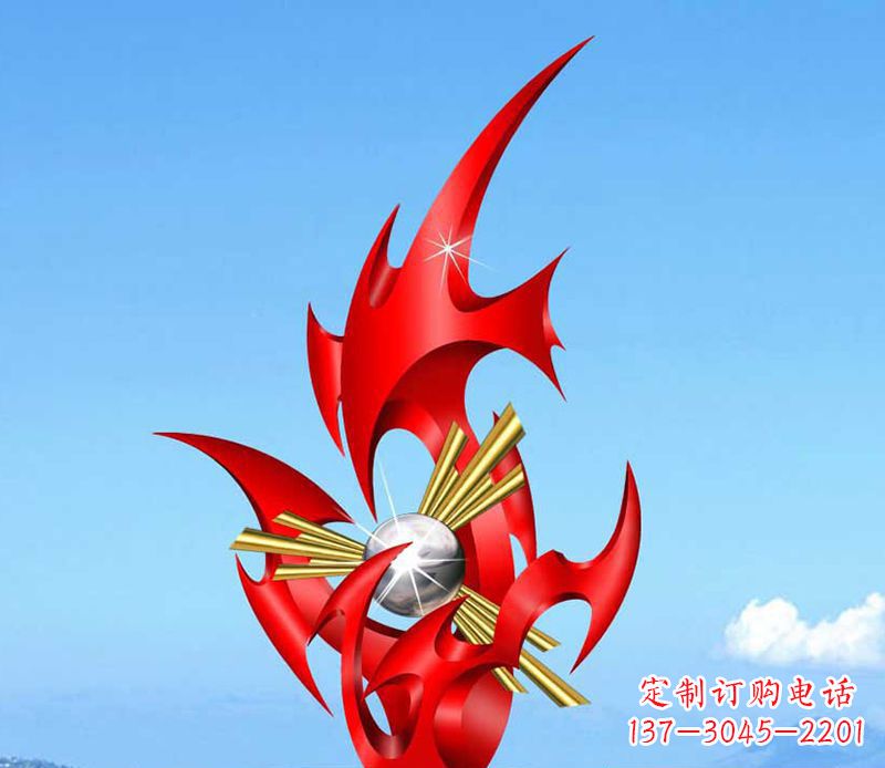 青海不锈钢火苗雕塑