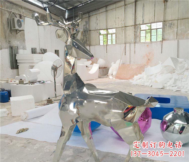 青海不锈钢梅花鹿雕塑