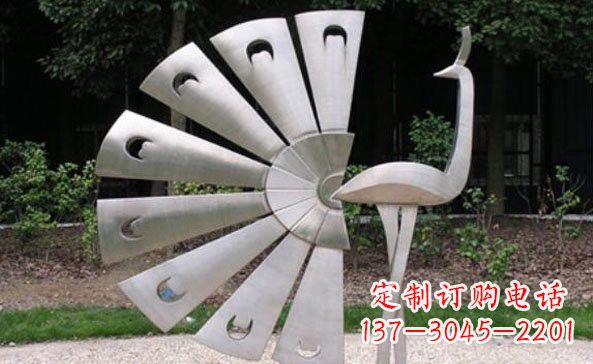 青海不锈钢孔雀雕塑美丽而持久