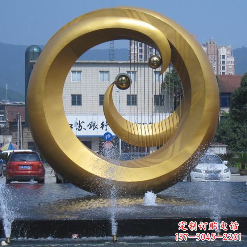 青海不锈钢喷泉雕塑美丽与宁静