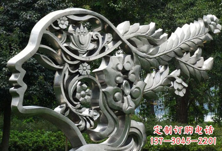 青海不锈钢美女雕塑一种流行的艺术形式