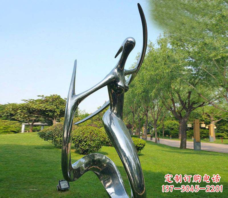 青海不锈钢抽象美女跳舞雕塑