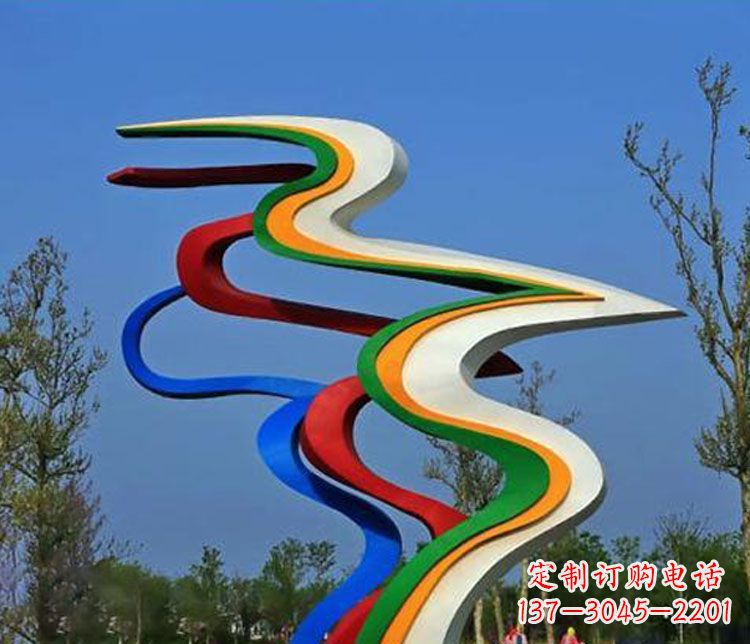 青海精美不锈钢飘带雕塑