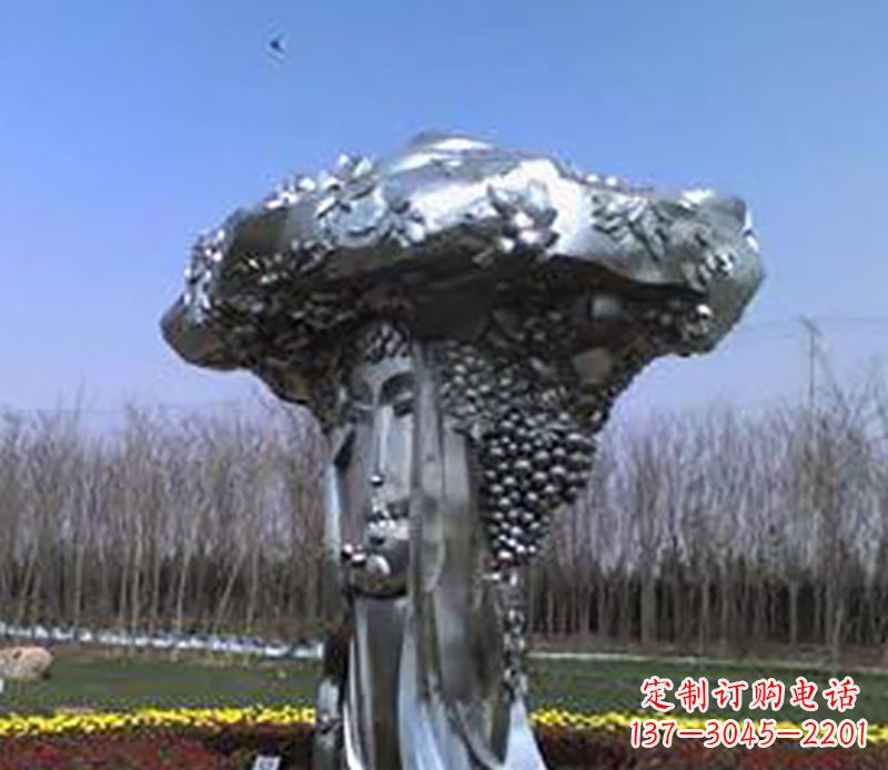 青海不锈钢抽象葡萄公园景观雕塑