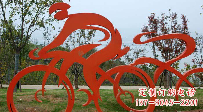 青海不锈钢自行车雕塑捕捉运动精神