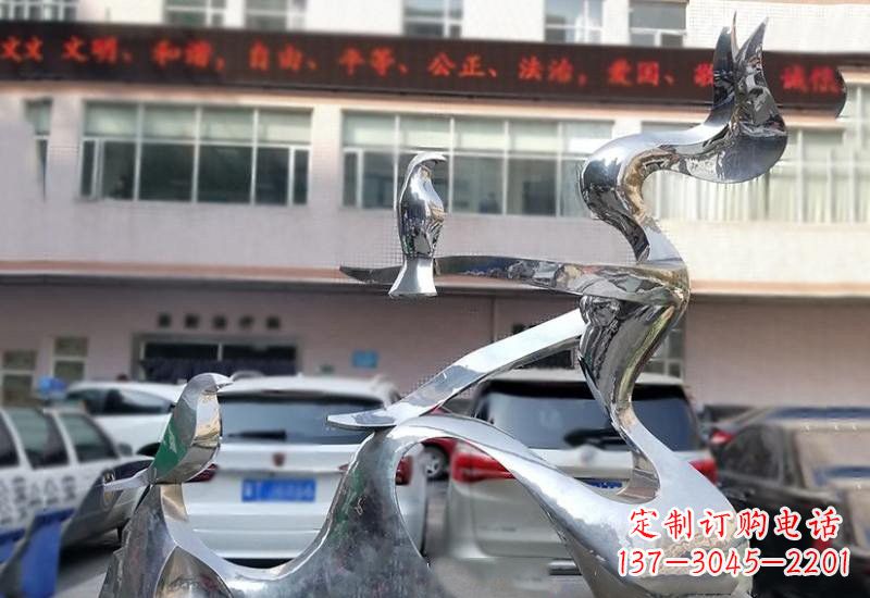 青海表达和平的不锈钢鸽子雕塑