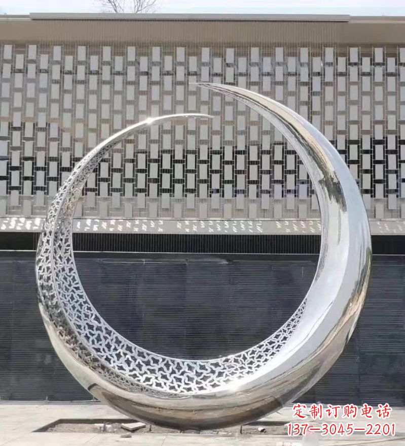 青海不锈钢抽象月亮雕塑