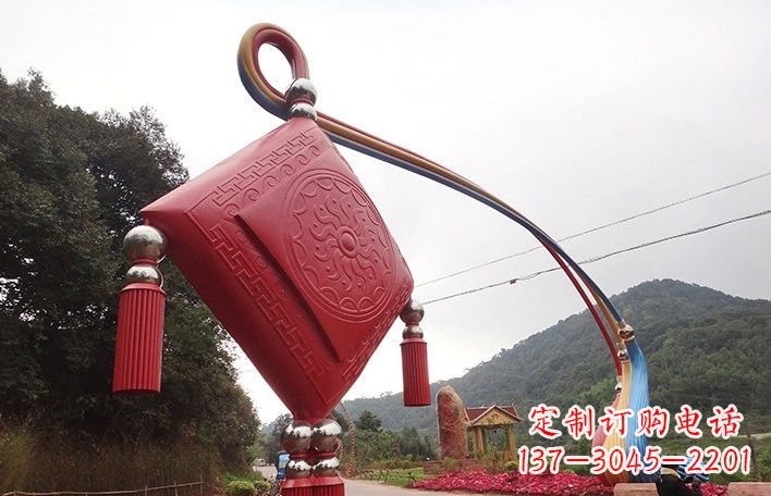 青海不锈钢抽象中国结拱门