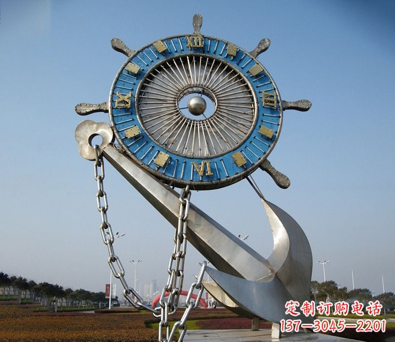 青海不锈钢船舵雕塑 广场