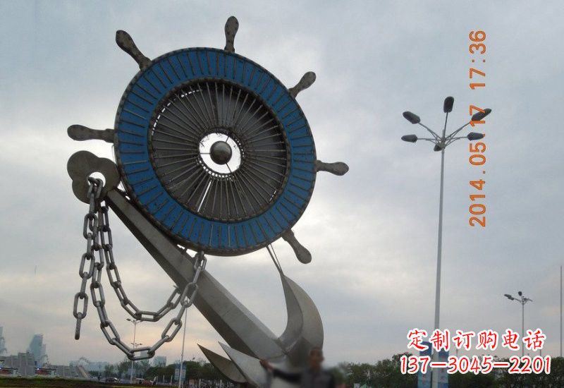 青海不锈钢船舵船锚雕塑