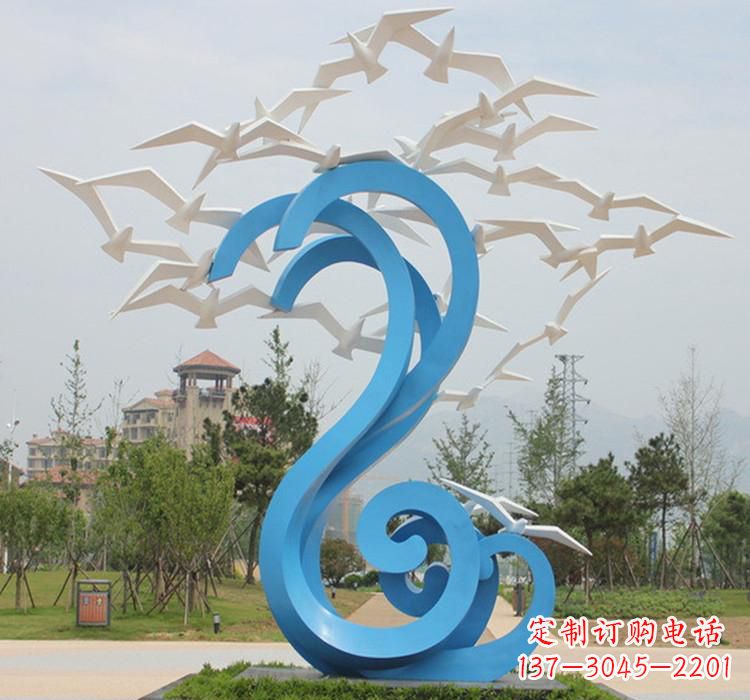 青海不锈钢创意大雁雕塑