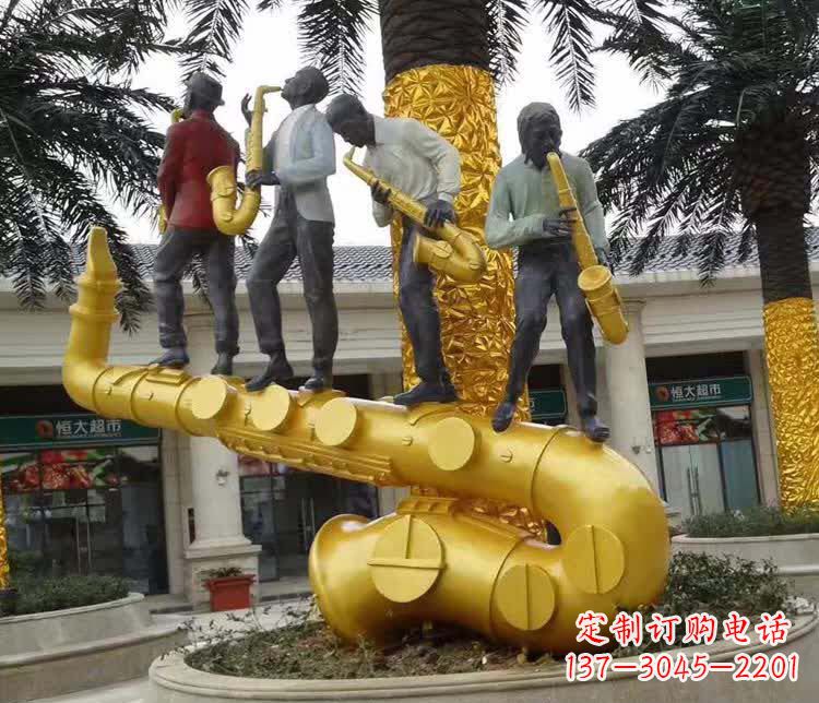 青海不锈钢吹萨克斯人物雕塑