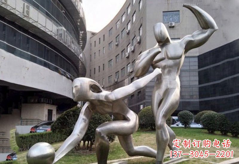 青海不锈钢打保龄球雕塑